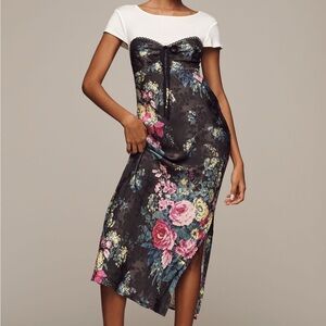 Floral Black and White Dress